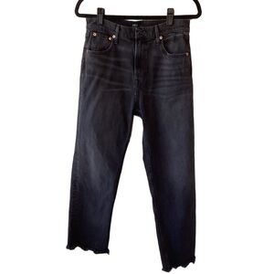 Able Charcoal Straight Leg Jeans Frayed/Raw Hem Size 29 VGUC